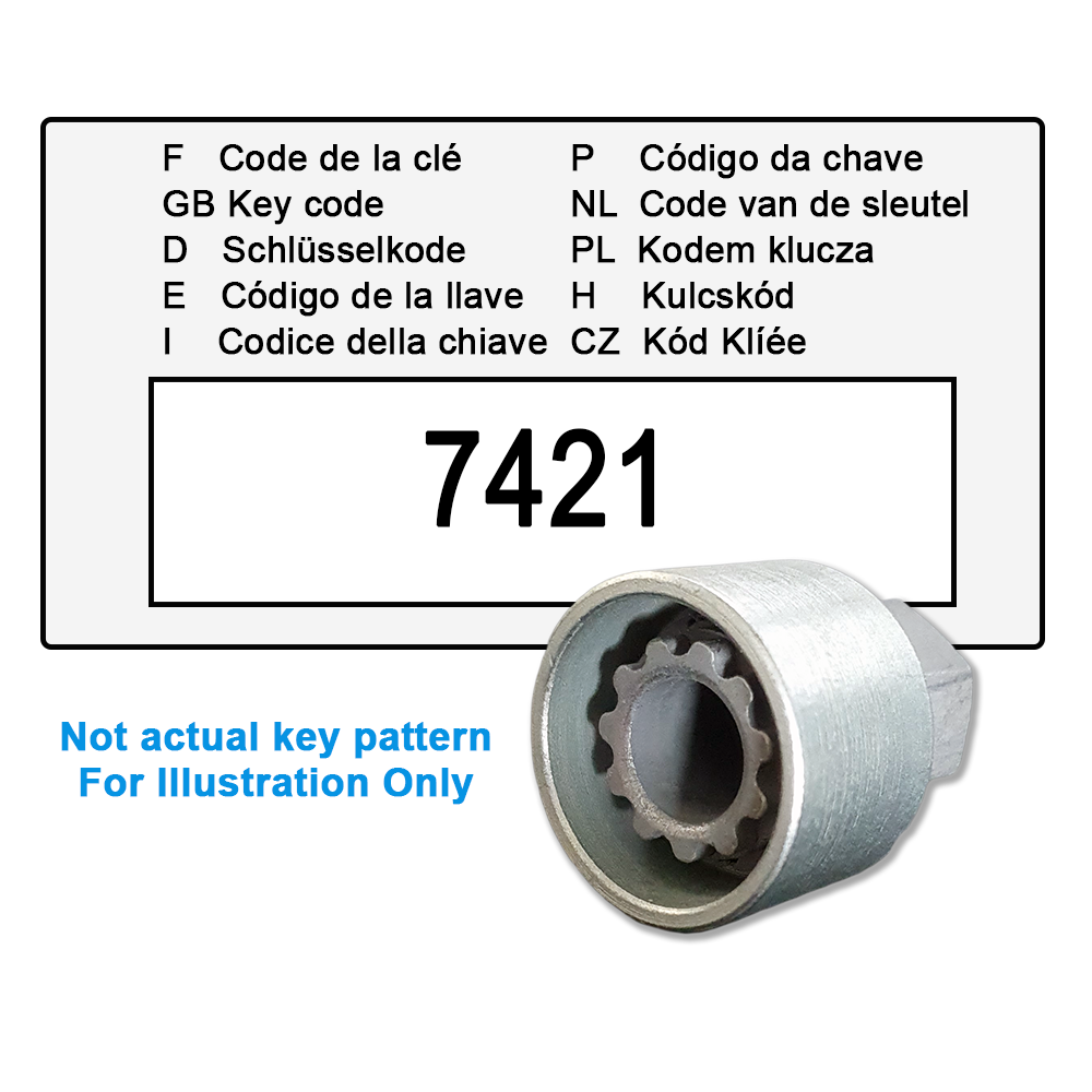 Wheel Locking Wheel Nut Key for Chevrolet – Key Code 7421 / A