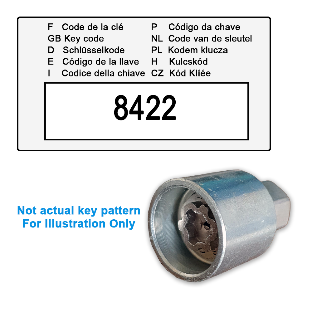 Fiat Locking Wheel Nut Key 8422 / B