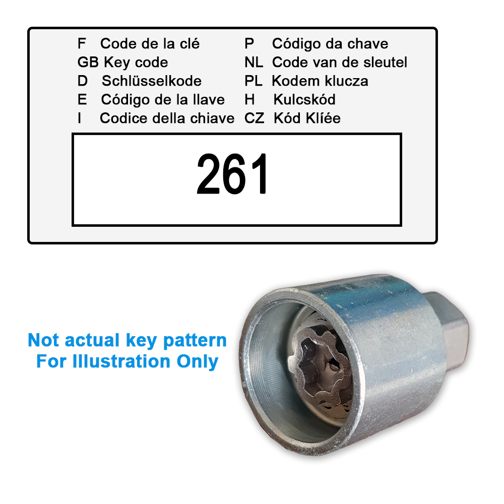 RAM Locking Wheel Nut Key for Code 261 / A